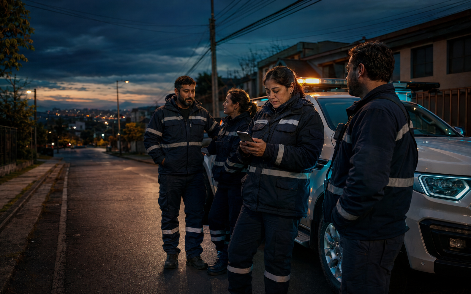Equipo municipal coordinando una respuesta en terreno